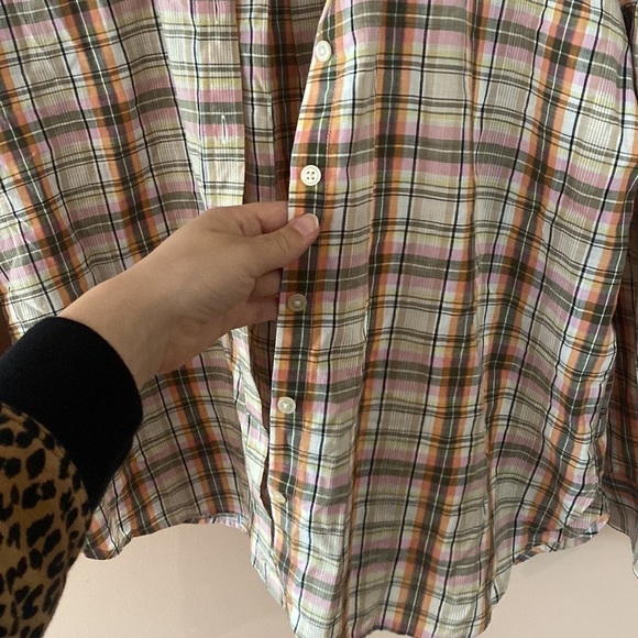 Loft lightweight cotton plaid top - Picture 4 of 6